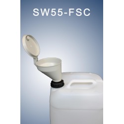 Smart waste caps  funnel with hinged lid for can of S55