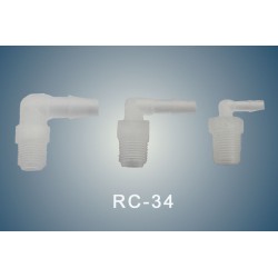 90°  curved fitting connector  ID:  3  to  4 mm
