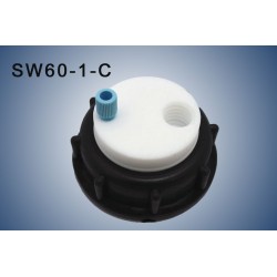 Smart Waste caps  S60 with 1 charcoal cartridge filter emplacement ,1 entry  (1/8" or 1/16")