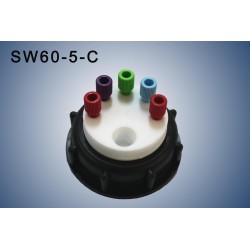 Smart Waste caps  S60 with 1 charcoal cartridge filter emplacement , 5 entries (1/8" or 1/16")