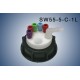 Bouchon de sécurité poubelle S55 avec 5 entrées (1/8" ou 1/16"), 1 filetage pour cartouche de charbon actif et 1 leak (6-9mm)