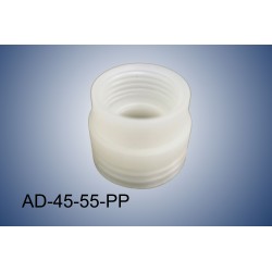 Thread adapter GL45 (f) to S55 (m) in polypropylene (PP)