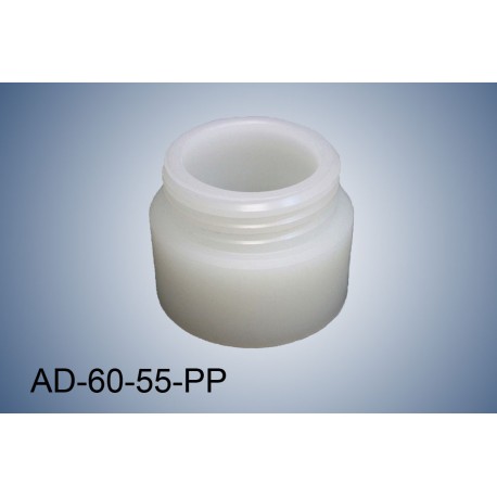 Thread adapter S55 (f) to S60 (m) in polypropylene (PP)