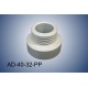 Thread adapter GL40 (f) to GL32 (m) in polypropylene (PP)