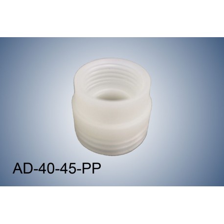 Thread adapter GL40 (f) to GL45 (m) in polypropylene (PP)