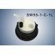 Bouchon de sécurité poubelle S55 avec 1 entrée (1/8" ou 1/16"), 1 filetage pour cartouche de charbon actif et 1 leak (6-9mm)